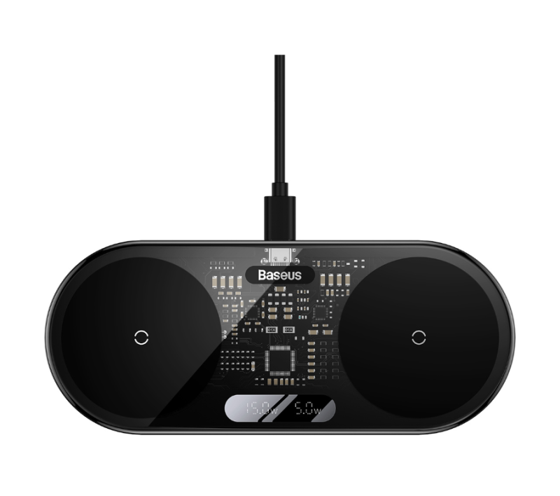 BASEUS Digital LED Display 2 in 1 20W Wireless Charger