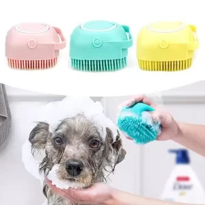 Dog & Cat Bath Brush Body Scrubber Shampoo Dispenser Bath Soft Silicone Brush Plain/ Bristle Brushes for Dog, Cat, Rabbit, Hamster