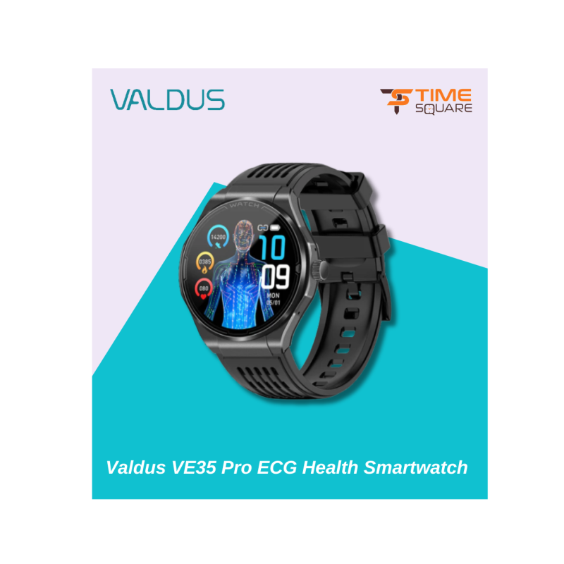 Valdus VE35 Pro ECG Health Smartwatch – 1.43″ AMOLED, ECG/PPG Tracking & Bluetooth Calling | Best ECG Smart Watch in Bangladesh