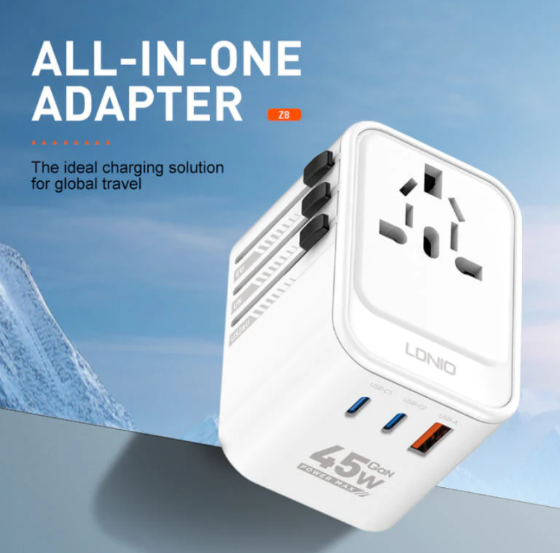 Ldnio Z8 45W GaN Universal Travel Adapter
