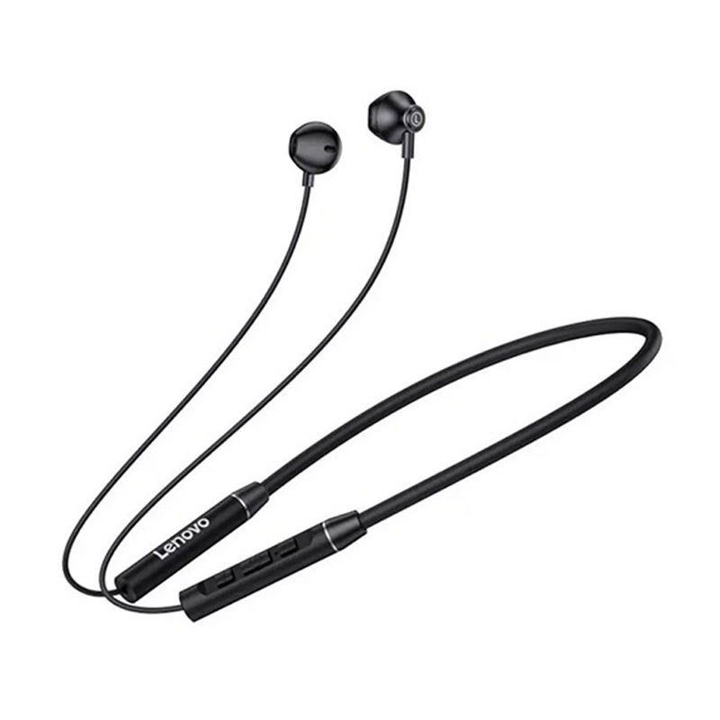 Lenovo QE08 Magnetic Lock Neckband Earphone with Noise Canceling Mic