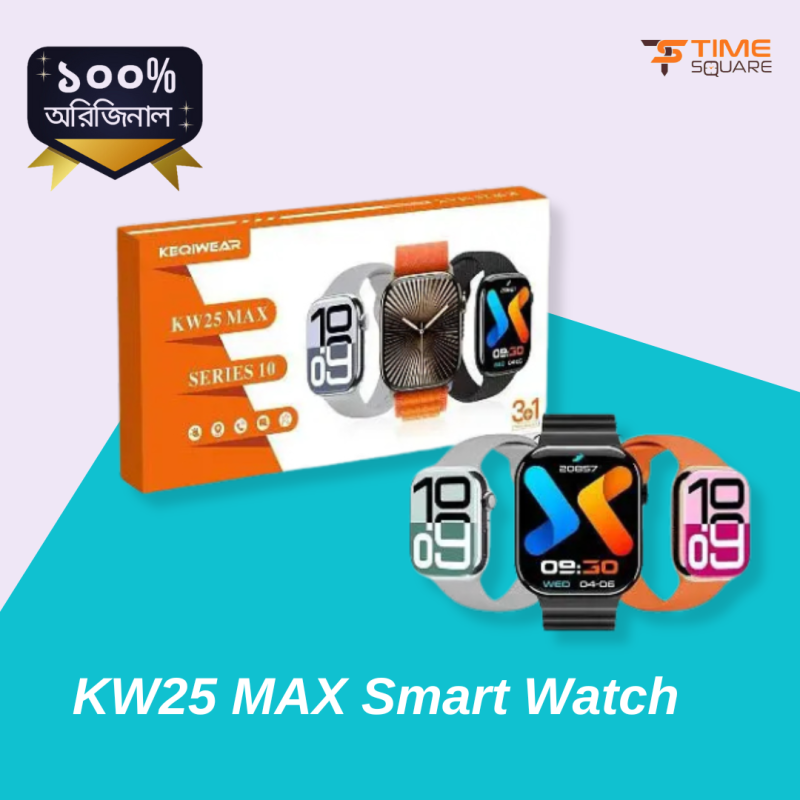 KW25 MAX Smart  AMOLEDWatch for Health, Fitness, Calls 3 Straps