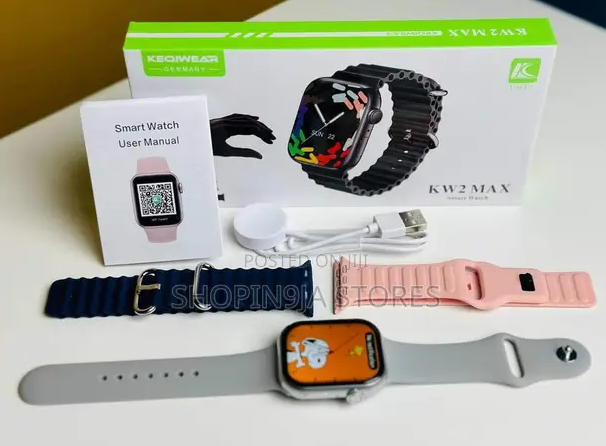 KW2 Max Smartwatch For Men And Women 3 Straps